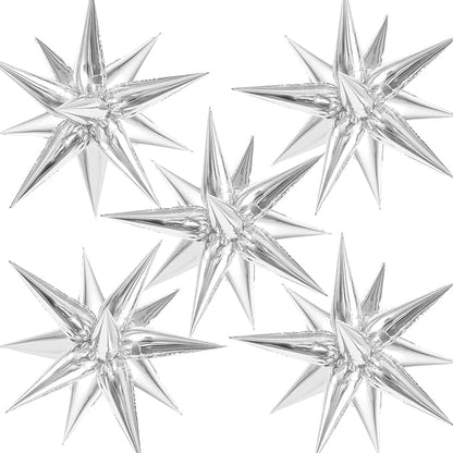 60 Pcs Star Balloons Explosion 12 Point Foil Cone Balloons Magic Balloon Large by TOTAFAM
