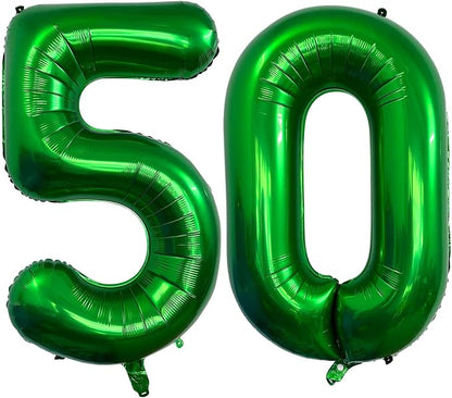 Dark Green 50 Number Balloons, 40 Inch Giant Number 50 Balloons Foil Mylar by Lovoir