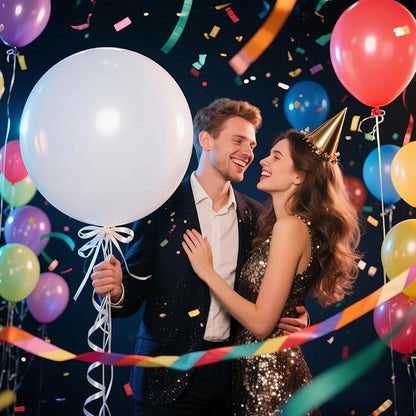 White Balloons 18 Inch 12 Pack Large Latex Party Balloons Round Helium Balloon - Image 4