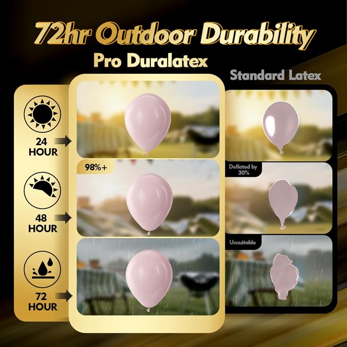 Pro Duralatex Dusty Pink Extra-Thick Balloons 120 Pack 10 inch | Boho Blush - Image 3