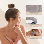 THXSILK 100% Mulberry Silk Scrunchies 3-Pack, 25 Momme Mulberry Silk Hair Ties for Women, Sleek Low Profile No Damage Ponytail Holders, for Fine Hair & Everyday Use, Grey