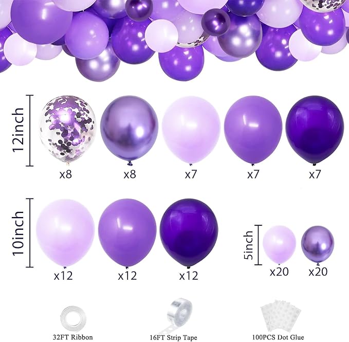 Purple Shades Balloons Garland Arch Kit - Image 4