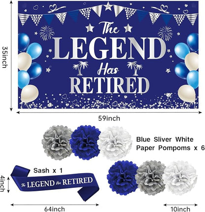 Blue Silver Retirement Party Decorations - Image 3