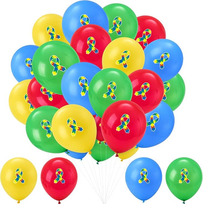 100 PCS Ribbon Awareness Balloons Decorations 12 Inch Ribbon Latex Balloons Arch by Unknown