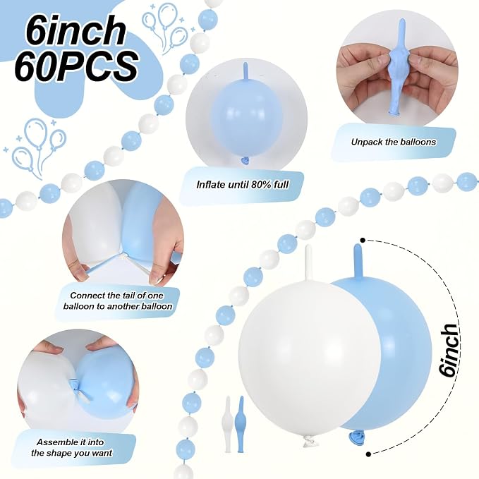Blue and White Link Balloons, Quick Balloon - Image 2