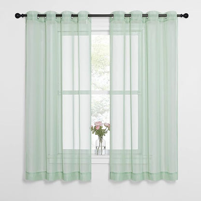 NICETOWN Sheer Curtains for Bedroom Windows, Grommet Top Voile Sheer Country by NICETOWN