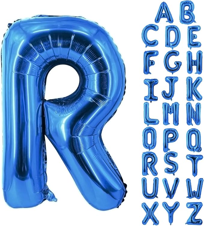 Letter Balloons 40 Inch Blue Giant Alphabet Balloons Letter R | Foil Mylar Big by YUNSHANGMO