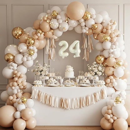 TONIFUL 20Pcs Number Balloon 2 Set 16 Inch Cream White 0-9 Numbers Balloons | - Image 6