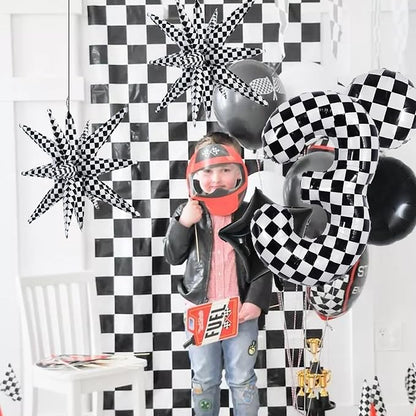 TONIFUL 3rd Birthday Balloons Kit 40 Inch Checkered Number 3 Foil Balloon | - Image 5