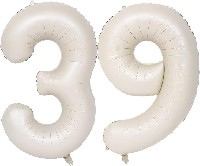 40 In Cream white Number Balloons Helium Foil Mylar Balloon Digital 39 | by Exquisitehighqualitypartydecorationstomeetyoureveryneed%EF%BC%81