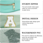 YOOLIFE Initial Make Up Bag Travel Toiletry Bag, Clear Makeup Bag Preppy Cosmetic Bags Organizer Travel Essentials Gifts for Women Teen Girlfriend Teacher Mom Birthday Mothers Day Gifts Blue L
