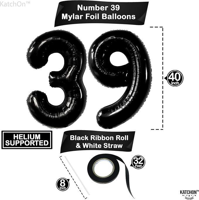 KatchOn Big 39 Balloons Numbers Black - Image 4