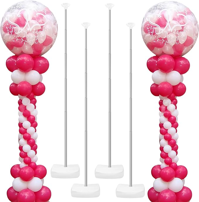 4 Set Heavy-Duty Balloon Column Stand Kit by Heytimi