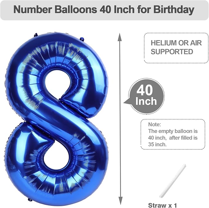 Number Balloons 40 Inch Blue 7 Balloon - Image 5