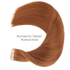 WENNALIFE Tape in Hair Extensions Human Hair, 20pcs 50g 24 inch Dirty Ginger Remy Hair Extensions Straight Human Hair Tape in Extensions Skin Weft Tape Extensions Human Hair