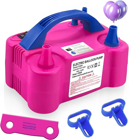 Electric Balloon Pump, 110V 600W Portable Dual Nozzles Balloon Pump, Air Pump by HXHWISE
