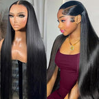 Lemoda 13x6 Straight Lace Front Wigs Human Hair 180% Density 13x6 HD Transparent Lace Front Wig Pre Plucked 15A Brazilian Virgin Glueless Human Hair Wigs for Women 22 Inch