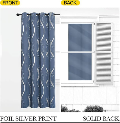 NICETOWN Blackout Curtains 72 inches Long, Stone Blue, 2 Panels, 42 x 72 Inch - Image 6