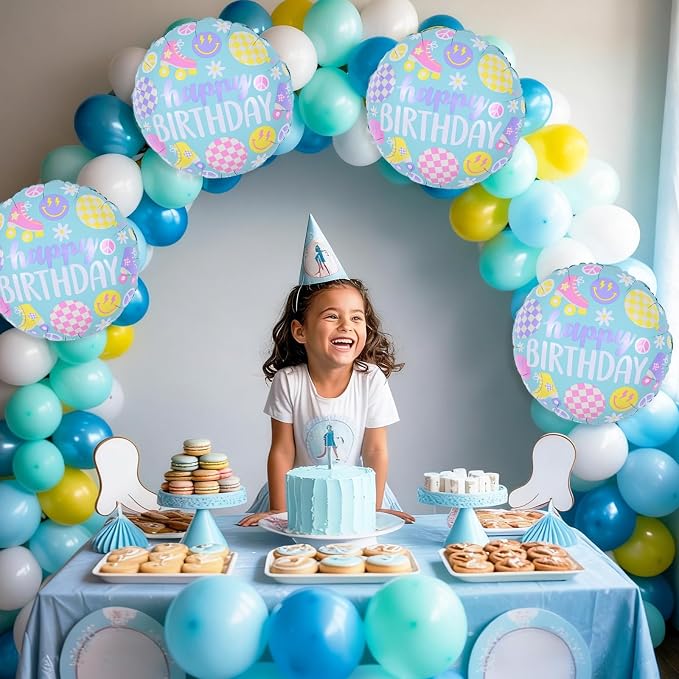 Roller Skate Foil Balloons Set, Pastel Helium Balloons - Image 5