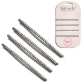 Kitsch Rhinestone Hair Accessories for Women, Stylish and Decorative Bobby Pins, Extra Long Sparkly Hair Clips for Weddings, Party, Events or Everyday Look | Ideal Gifts for Women - Set of 4, Hematite