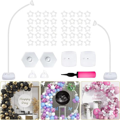 Arch Balloon Stand Kit, 8.2ft & 5ft Free Bending Soft Balloon Flower Backdrop by DEYIXUN