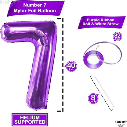 KatchOn, Giant Purpule Number 7 Balloon - Image 4