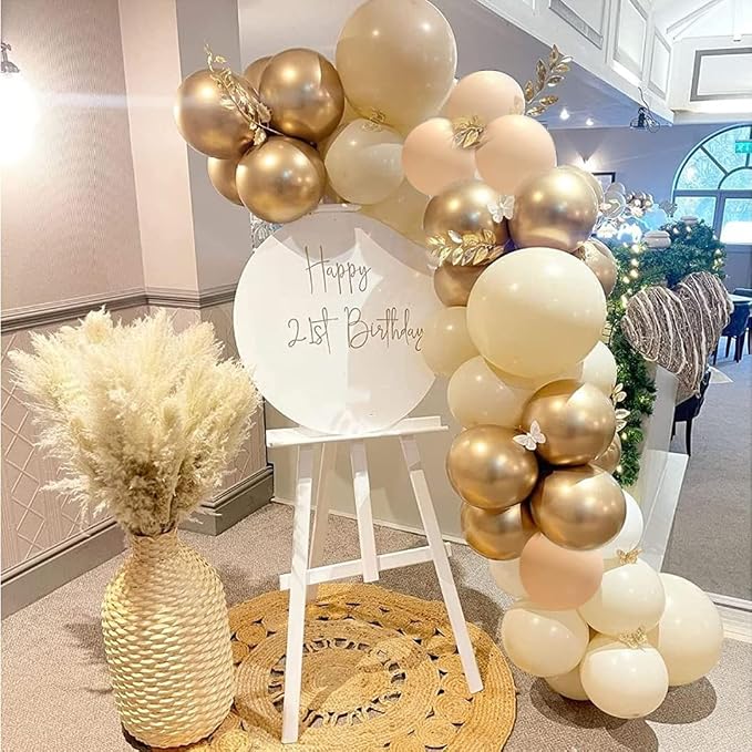 Blush Gold Beige Neutral Balloons - Image 6