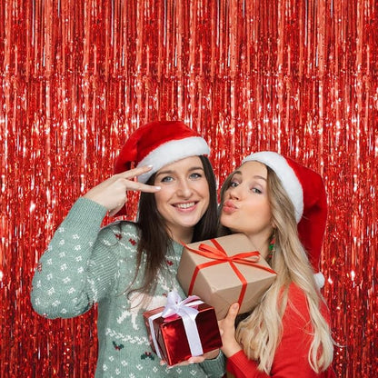 GOER 3.2 ft x 9.8 ft Metallic Tinsel Foil Fringe Curtains Party Photo Backdrop - Image 5