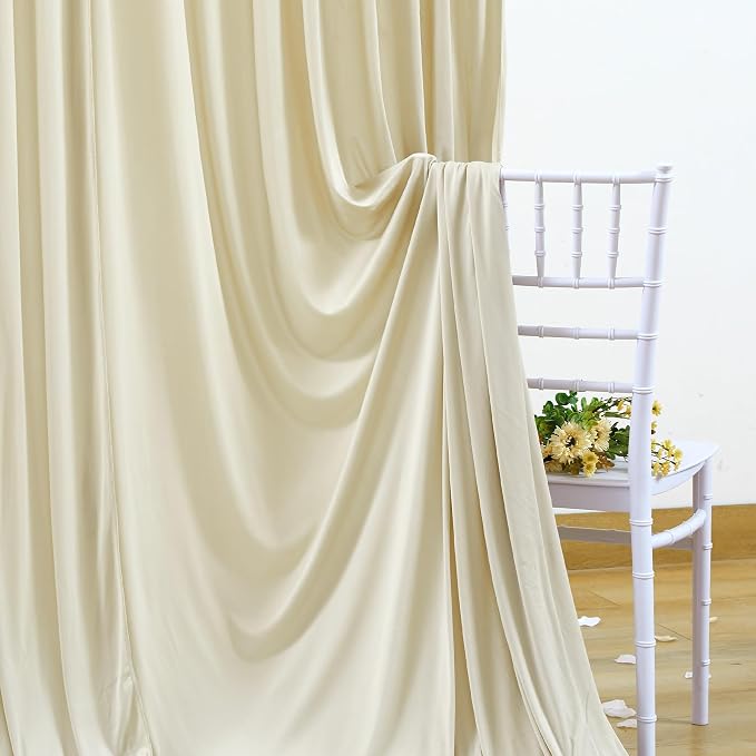 6 Panels Backdrop Curtains for Wedding Party Wrinkle Free Beige Backdrops - Image 5
