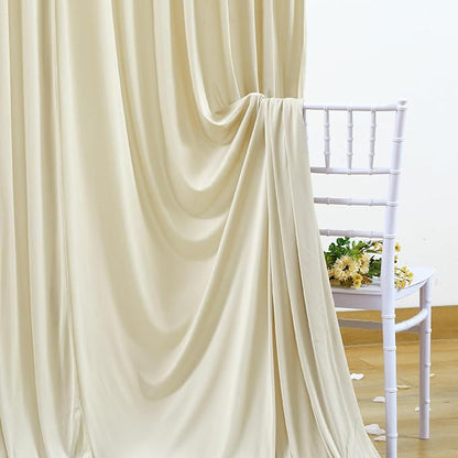 6 Panels Backdrop Curtains for Wedding Party Wrinkle Free Beige Backdrops - Image 5