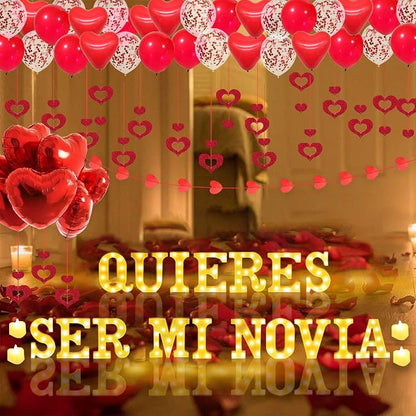 Quieres Ser Mi Novia Light Up Letters Proposal Decorations - Image 3
