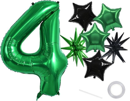 TONIFUL 4th Birthday Balloons Kit 40 Inch Dark Green Large Number 4 Balloon | by TONIFUL