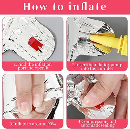 100 Pcs Mylar Foil Balloons Bulk, 18/10 Inch Assorted Shapes Star Heart Round & - Image 6