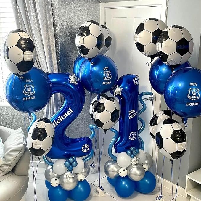 10 Pack 18 Inch Soccer Foil Balloons Football Helium Metallic Mylar Balloons - Image 3