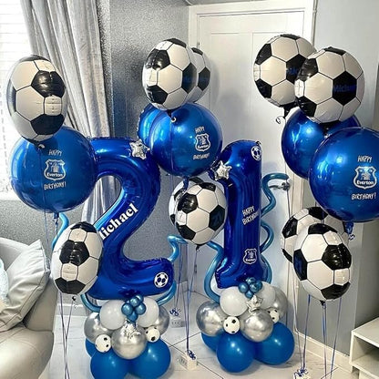 10 Pack 18 Inch Soccer Foil Balloons Football Helium Metallic Mylar Balloons - Image 3