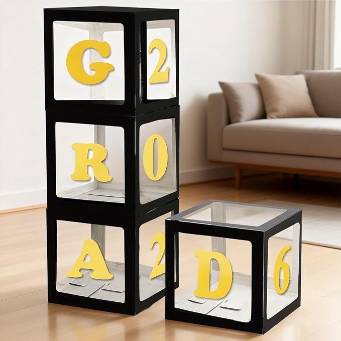 2026 Graduation Decoration Black Balloon Boxes - Image 2