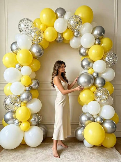 Yellow Balloons 125 Pcs Different Sizes 18 12 10 5 Inch Matte Yellow Latex - Image 2