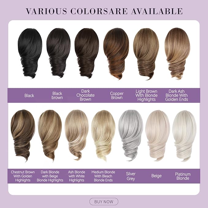 Clip on Ponytails for Women - 12 Inch Short Ponytail Extension, Curly Pony Tails Hair Extensions, Synthetic Hair Extensions Ponytail, Clip in Ponytail (Dark Blonde with Beige Blonde Highlights)