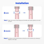 4 in 1 Rotating Hair Dryer Brush Spinning with Detachable Brush(2" & 1.5"),Negative Ionic Brush Blow Dryer 100-120V,3 Heats and 2 Speeds Rotating Hot Air Brush for Curling,Straight,Drying