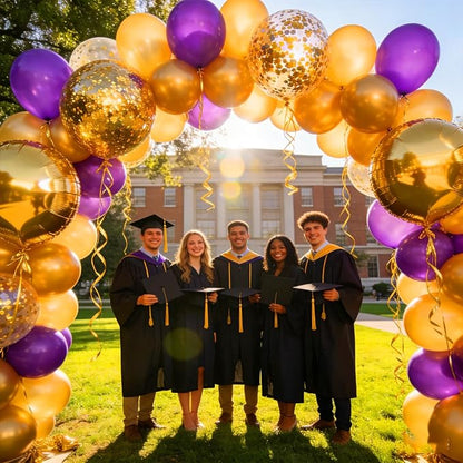 Purple Gold Balloon Garland Arch Kit - Image 6