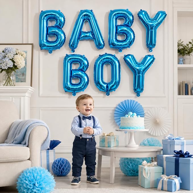 52 Pcs Blue Letter Balloons 16 Inch Mylar Foil Alphabet Letters 2 Sets A- Z - Image 3
