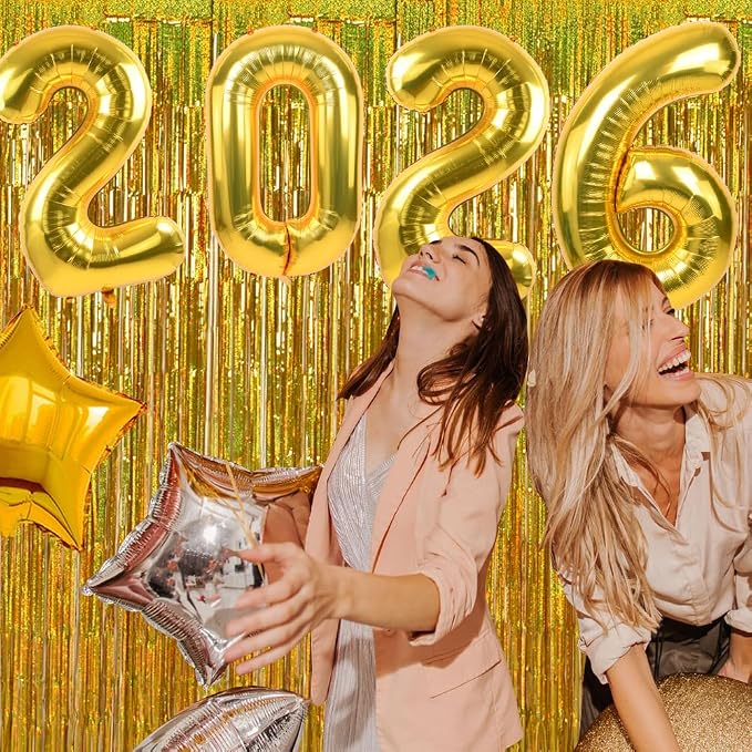 TONIFUL 2026 Graduation Balloons 42Inch Gold 2026 Number Balloons Aluminum Foil - Image 6