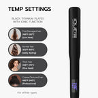iQUE 1.25” Titanium Plates Hair Straightener & Curler 2-in-1 – Fast Heat-Up Flat Iron with Ionic Technology, Floating Plates, LCD Display, Adjustable Temp to 480°F, Dual Voltage for All Hair Types