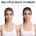 Headbands Men & Women Mexican Rose Sugar Skull Floral Women Day of The Dead Art Sweat Bands for Tennis, Basketball, Running, Gym, Working
