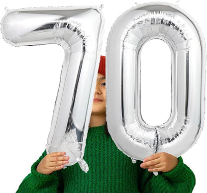 Number Balloons Silver Party Balloon - Image 4