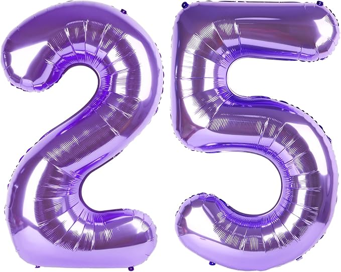 Purple 40 Inch Large Number 25 52 Birthday Balloon, 25 52 Birthday Decorations by Upgesy