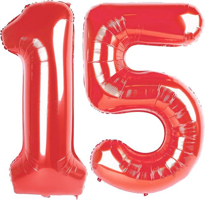 15 Balloon Number 40 Inch Red Balloons by Mluchee