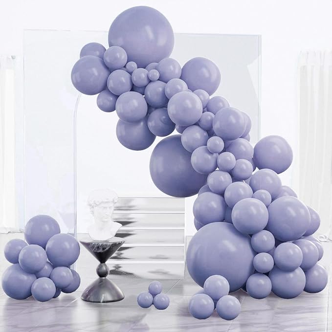 PartyWoo Dusty Blue Balloons 85pcs Different Sizes Pack of 18 12 10 5 Inch Boho by PartyWoo