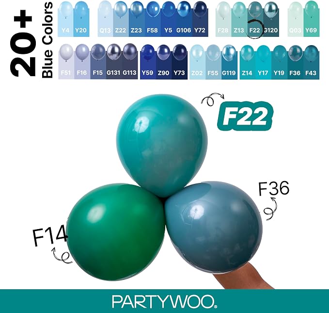 PartyWoo Slate Blue Balloons 100pcs Dusty Blue Boho Color 5 Inch | 18 12 10 5 - Image 4