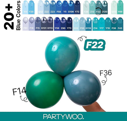 PartyWoo Slate Blue Balloons 100pcs Dusty Blue Boho Color 5 Inch | 18 12 10 5 - Image 4